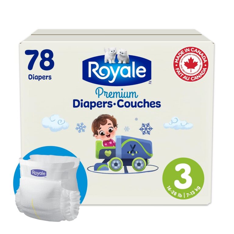 Royale Premium Diapers, Size 3 (16-28 lb), 78 Count, Disposable Baby Diapers