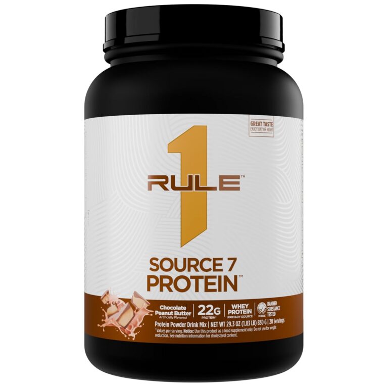 Rule 1 Source7 Multi-Source Protein Powder - 7-Source Staged-Release Protein Blend + 22g Protein & Sustained Amino Acid Delivery for Recovery, Muscle Maintenance & Anytime Use...