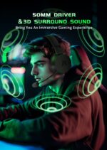 RYR Wireless Gaming Headset for Xbox Series X|S, Xbox One, PS5, PS4, Mac, Bluetooth 5.3, 3D Surround Sound, Rotatable Earmuffs, Gaming Headphones with Noise Canceling...