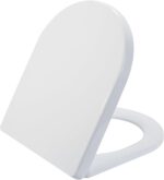 SADALAK Toilet Seat D Shape Soft Close Quick Release Easy Clean Toilet Seat Replacement with Non-Slip Bumpers for Bathroom White