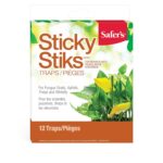 Safer's 07-2122CAN Houseplant Sticky Stake Insect Traps for Indoor Plants - Controls Fungus Gnats, Whiteflies, Midges, Thrips, Fruit Flies, and Black Flies - 12 Traps