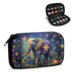 Salabomia Boho Elephant USB Holder Flash Drive Case Portable Electronic Accessories Organizer for USB Flash Drive USB Case Organizer, Purple