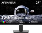 SANSUI Monitor 27 inch 120Hz 1080P Computer Monitor FHD, HDMI Ports 110% sRGB HDR Tilt Adjustable/VESA Compatible, for Game and Office (HDMI Cable Included)