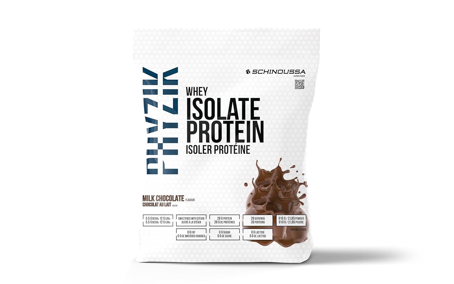 Schinoussa Super Foods New Zealand Whey Protein Isolate Phyzik | 28g Protein | 0g Of Sugar | 0g Of Carbs | 112 Calories (Milk Chocolate, 910g (Pack of 1) Schinoussa Super Foods New Zealand Whey Protein Isolate Phyzik | 28g Protein | 0g Of Sugar | 0g Of Carbs | 112 Calories (Milk Chocolate, 910g (Pack of 1)