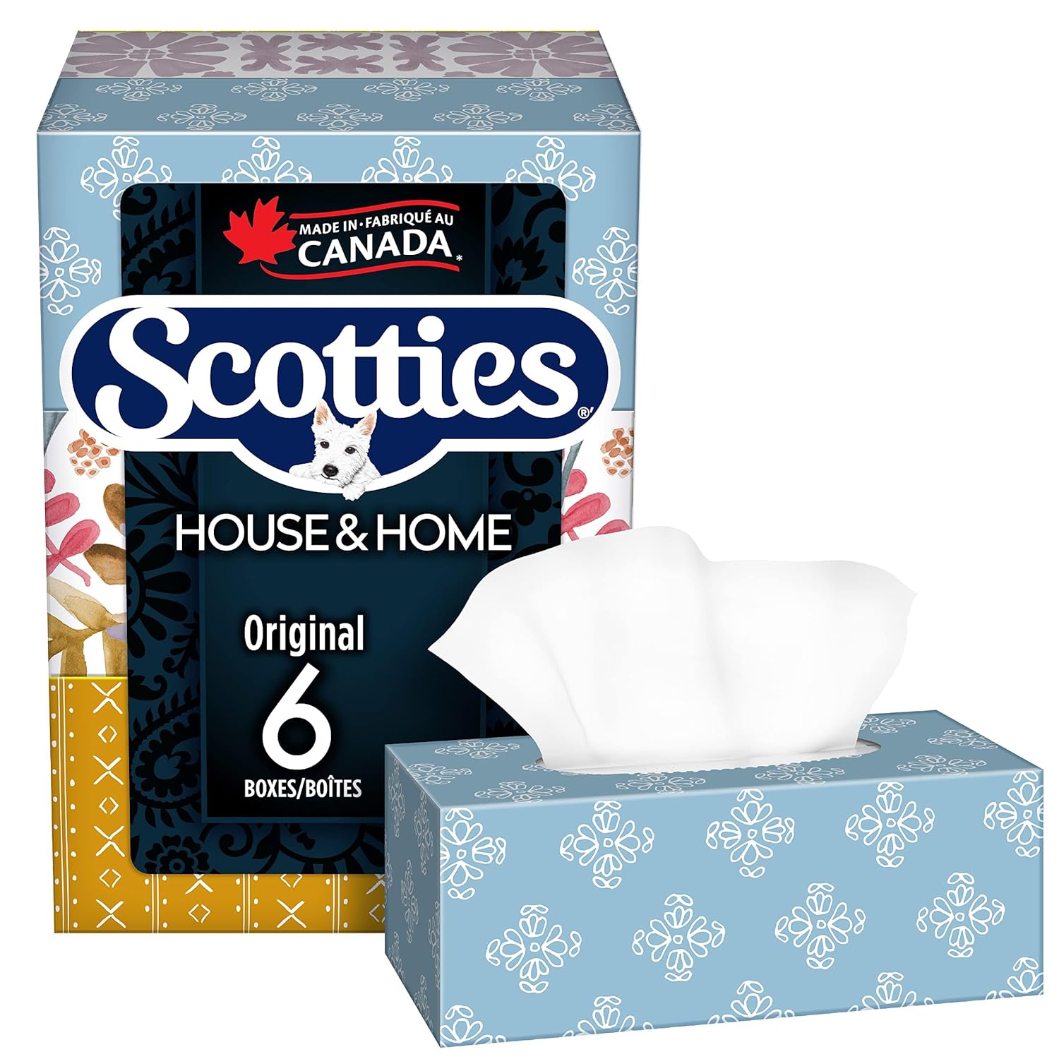 Scotties Original Everyday Care Facial Tissue, Hypoallergenic and Dermatologist Tested, 6 Boxes, 126 Tissues per Box Scotties Original Everyday Care Facial Tissue, Hypoallergenic and Dermatologist Tested, 6 Boxes, 126 Tissues per Box