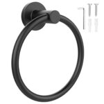 SetSail Towel Holder for Bathroom Wall Matte Black Towel Ring 304 Stainless Steel Hand Towel Holder Heavy Duty Towel Hanger for Kitchen