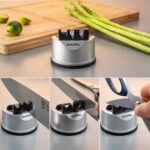 SHARPAL 191H Knife & Scissors Sharpener, Kitchen Chef Sharpening Tool for Straight and Serrated Knives – Repairs, Restores, and Sharpens Blades