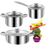 SHEUMNT Nonstick Cookware Set 11 Piece, Oven Broiler Safe 350F, Pots and Pans, Kitchen Cooking Set Fry Pans, Saucepans, Saute Pan, Kitchen, Home, Dishwasher Safe