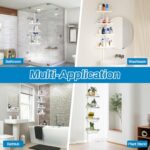 Shower Caddy Corner,142-317cm Rustproof Tension Pole Corner Shower Caddy,White Adjustable Shower Caddy with Drill Free Shower Shelves for Bathroom,Bathtub,Washbasin