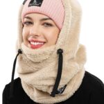 Shy Velvet Balaclava Unisex Wind-Resistant Winter Face Mask, Fleece Ski Mask for Men and Women,Warm Face Cover Hat Cap Scarf