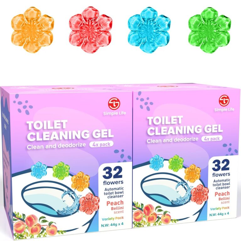 Simple Life Toilet Bowl Cleaner, Fresh Flower Gel Stamp, Stops Limescale and Stains with Air Freshening Scent, Deodorizing Clean (64 Stamps, Variety Pack)