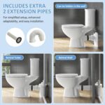 Simple Project 600w Macerating Toilet System, Silent & Powerful Upflush Toilet for Basement, Upflow Toilet Included Macerator Pump, with Ac Vent & 4 Water Inltes for Bathroom-...