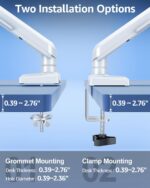 Single Monitor Mount for 32 27 24 22 inch Screen, Monitor Arm Holds 4.4-22 lbs, Monitor Desk Mount, Gaming & Home Office Use, VESA 75x75mm & 100x100mm, Freelift Pro White