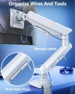 Single Monitor Mount for 32 27 24 22 inch Screen, Monitor Arm Holds 4.4-22 lbs, Monitor Desk Mount, Gaming & Home Office Use, VESA 75x75mm & 100x100mm, Freelift Pro White