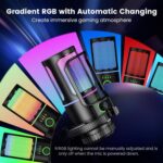 SINWE Gaming Microphone with Noise Cancelation & Gain Control- USB PC Mic for Streaming, Gaming, Podcasts, PC, PS4 -Includes Pop Filter, Shock Mount, Quick Mute & RGB Lighting