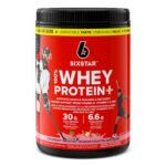 Six Star Whey Protein Powder Plus - Ultimate Muscle Building Formula with Whey Protein Isolate & Peptides - 30g of Protein & 6.6g of BCAA - Strawberry Smoothie Flavor, 39...