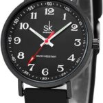 SK Ultra Thin Fashion Sport Sweatproof Women Watch Ladies Watch with Easy Read Dial and Colorful Silicone Band