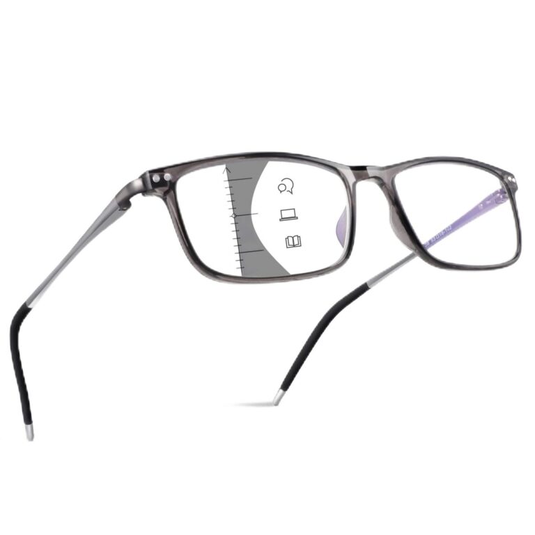SKYOAK Extremely Light Progressive Multifocus Reading Glasses Men, Aluminum Arm TR90 Frame Blue Light Multifocal Readers