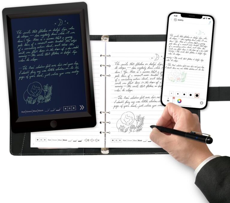 Smart Pen+Notebook+Writing Board, SmartPen Real-time Sync for Digitizing, Storing, and Sharing Paper Notes, Compatible with Android and iOS