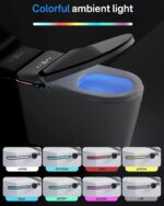 Smart Toilet, One-Piece Bidet Toilet for Bathroom, Modern Elongated Tankless Toilet with Heated Seat, Warm Water Wash, Dual Auto Flush, Foot Sensor Flush, LED Display, Warm...