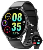 Smart Watch for Men Women (Answer/Make Calls), Smartwatch for Android iPhone, 1.39" Fitness Trackers with Heart Rate Blood Oxygen Sleep Monitor Pedometer (Black)
