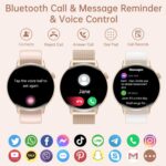 Smart Watch for Women Dial/Answer Call 1.32" Fitness Tracker with Pedometer Heart Rate Sleep Monitor DIY Dial 3 Bands Smartwatch for Android iOS Rose Gold