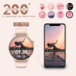 Smart Watch for Women Dial/Answer Call 1.32" Fitness Tracker with Pedometer Heart Rate Sleep Monitor DIY Dial 3 Bands Smartwatch for Android iOS Rose Gold