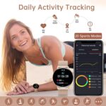 Smart Watch for Women Dial/Answer Call 1.32" Fitness Tracker with Pedometer Heart Rate Sleep Monitor DIY Dial 3 Bands Smartwatch for Android iOS Rose Gold