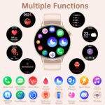 Smart Watch for Women Dial/Answer Call 1.32" Fitness Tracker with Pedometer Heart Rate Sleep Monitor DIY Dial 3 Bands Smartwatch for Android iOS Rose Gold