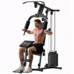 Soozier Home Gym Equipment Weight Training Machine, Multifunction Workout Machine with 143lbs Weight Stack for Full Body Workout and Strength Training