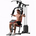 Soozier Home Gym Equipment Weight Training Machine, Multifunction Workout Machine with 143lbs Weight Stack for Full Body Workout and Strength Training