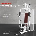 Soozier Home Gym, Multifunction Gym Equipment Workout Station with 100Lbs Weight Stack for LAT Pulldown, Leg Extensions, Preacher Bicep Curls, Triceps Pulldowns, Chest Press