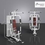 Soozier Home Gym, Multifunction Gym Equipment Workout Station with 100Lbs Weight Stack for LAT Pulldown, Leg Extensions, Preacher Bicep Curls, Triceps Pulldowns, Chest Press