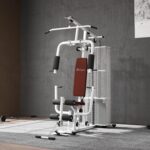 Soozier Home Gym, Multifunction Gym Equipment Workout Station with 100Lbs Weight Stack for LAT Pulldown, Leg Extensions, Preacher Bicep Curls, Triceps Pulldowns, Chest Press