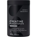 Sports Research® Creatine Monohydrate - Pure Micronized Creatine Monohydrate Powder - Improves strength, power, and performance for Women and Men | Non-GMO 100 Servings