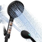 SR SUN RISE Filtered Shower Head with Handheld, High Pressure 9 Spray Mode Matte Black Showerhead with Filters, Detachable Shower Head,Water Softener Filters Beads for Hard...
