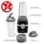 Starfrit Personal Blender - Two 828ml Cups - Two Blades - High, Low & Pulse Modes - 300W - Black