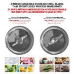 Starfrit Personal Blender - Two 828ml Cups - Two Blades - High, Low & Pulse Modes - 300W - Black