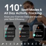 STECEi Smart Watch for Men Women Bluetooth Call, 1.85" HD Screen Smartwatch with Heart Rate/Sleep Monitor, 110+ Sport Modes Activity Trackers IP68 Waterproof, Fitness Watch for...