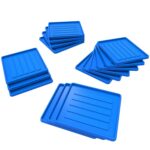 Storex School Locker - Office Cubicle Mini Boot and Shoe Tray, 12-3/8 x 11 x 7/8 Inches, Blue, 18-Pack, 00804U18C