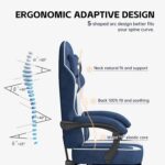 Submi Gaming Chair with Footrest & Height Adjustable, Chaise Gamer Chair for Teens Adults, High Back Reclining Gaming Chairs, Ergonomic Pc Chair for, Big and Tall Video Game...