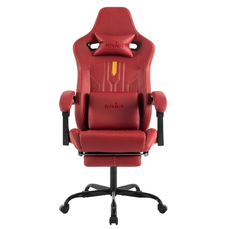 SUKIDA Gaming Chair Massage - Gamers Choice Gaming Chairs for Adults, Reclining Ergonomic Gamer with Footrest Pc Computer Comfy Leather Swivel Recliner Adjustable Backrest...
