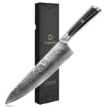 Sunnecko Chef Knife 8 Inch, Sharp Kitchen Knife Damascus Chefs Knife Vg-10 High Carbon Stainless Steel