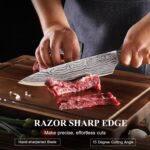 Sunnecko Kitchen Knife Set 5 Piece Chef Knife Set Professional High Carbon Stainless Steel, Sharp Kitchen Knives with Wooden Handle