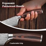 Sunnecko Kitchen Knife Set 5 Piece Chef Knife Set Professional High Carbon Stainless Steel, Sharp Kitchen Knives with Wooden Handle