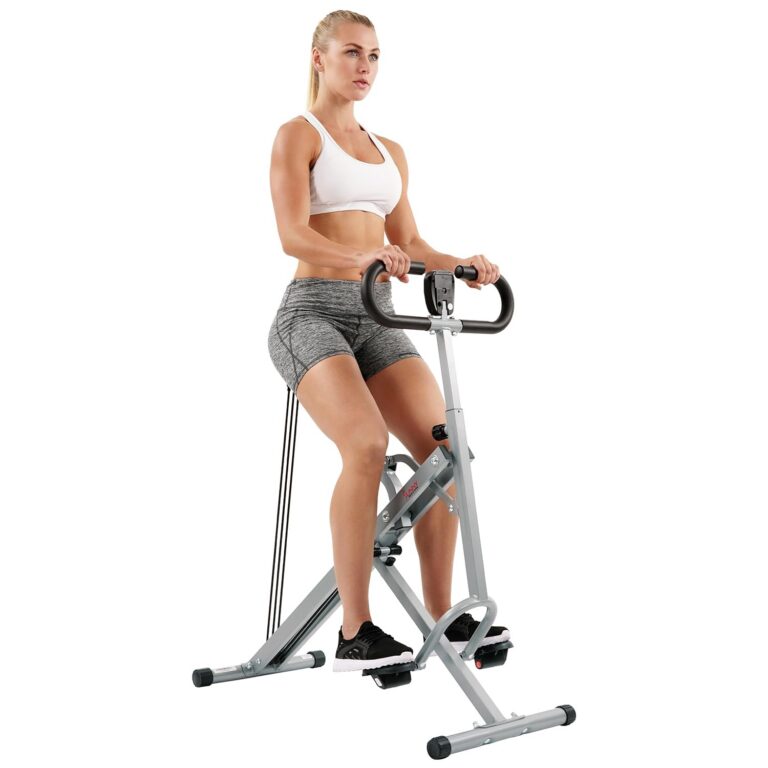 Sunny Health & Fitness Row-N-Ride Squat Assist Trainer, Foldable & Easy Setup Exercise Equipment w/Adjustable Resistance, Home Gym Training Machine for Arm, Glute & Leg Workout,...