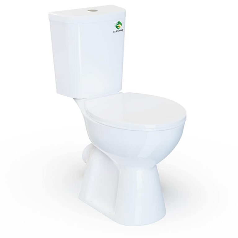 SUPERFLO 19”High Toilets Round Tall Toilet with Dual Flush & Extension Pipe, Rear Outlet Toilet with Tank 0.8/1.28 GPF, Toilets for Bathrooms Comfort Height for Seniors,Disabled...