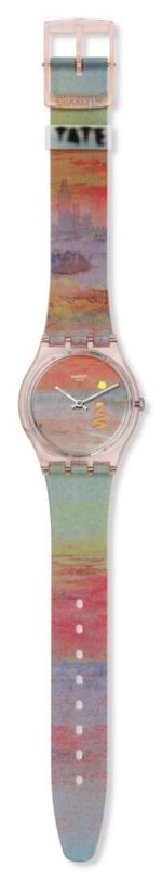 Swatch Unisex Casual Bioceramic Watch Pink Art Journey Turner's Scarlet Sunset