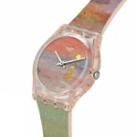 Swatch Unisex Casual Bioceramic Watch Pink Art Journey Turner's Scarlet Sunset