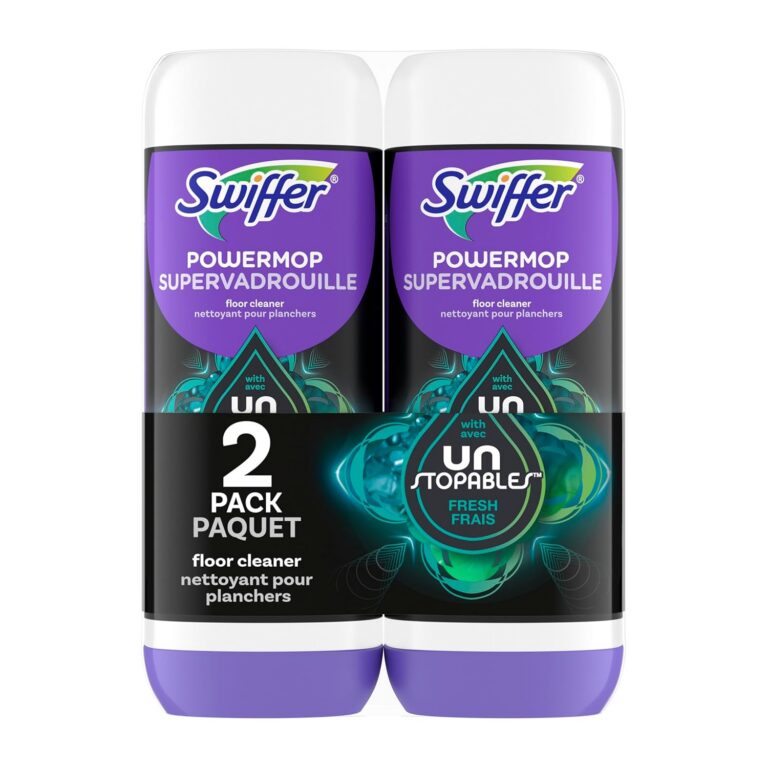 Swiffer PowerMop Floor Cleaning Solution with Unstopables Fresh Scent, 1.5 L Total (2 Count of 750 mL Each)